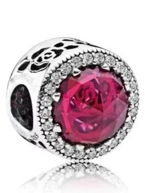NWOT Disney, Beauty & The Beast Belle's Radiant Rose Charm Sterling Silver 925